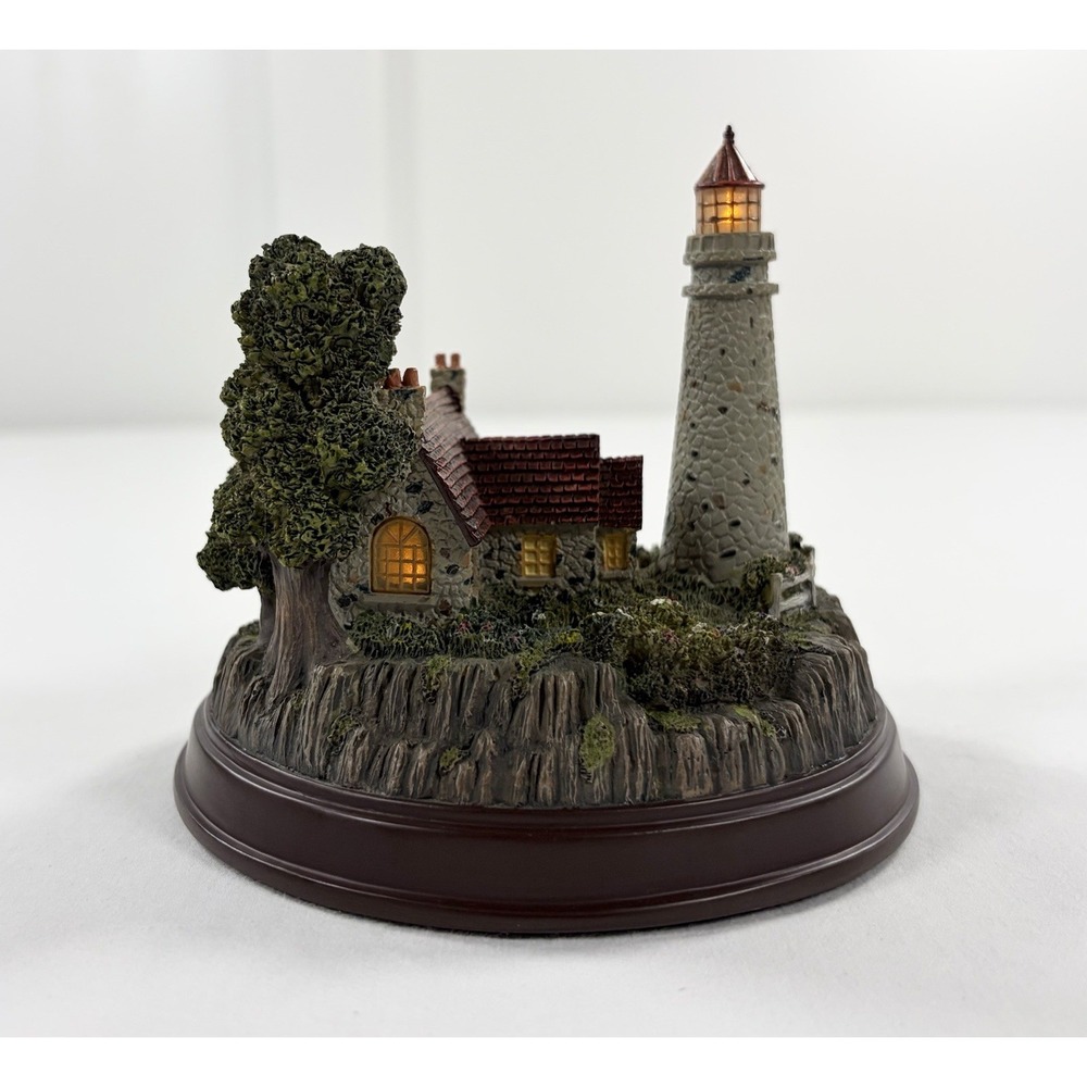 1999 Thomas Kinkade Seaside Memories Lighted Lighthouse The Light Of Peace COA - Picture 3 of 12
